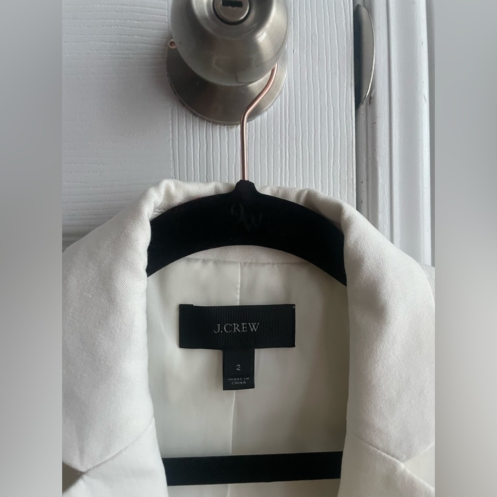 J.Crew Cotton-Blend Ivory Blazer